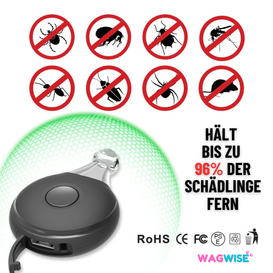 SonicGuard – Ultraschall-Schädlingsschutz-Anhänger gegen Flöhe, Zecken & Mücken
